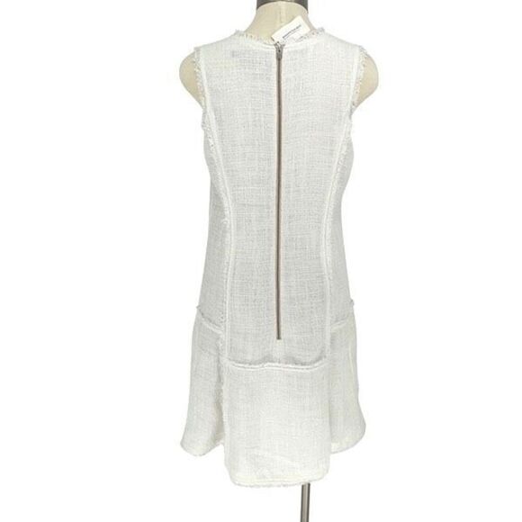 Banana Republic Womens Tweed Sleeveless Fit & Flare Dress White Size 10 NWT - Picture 4 of 10